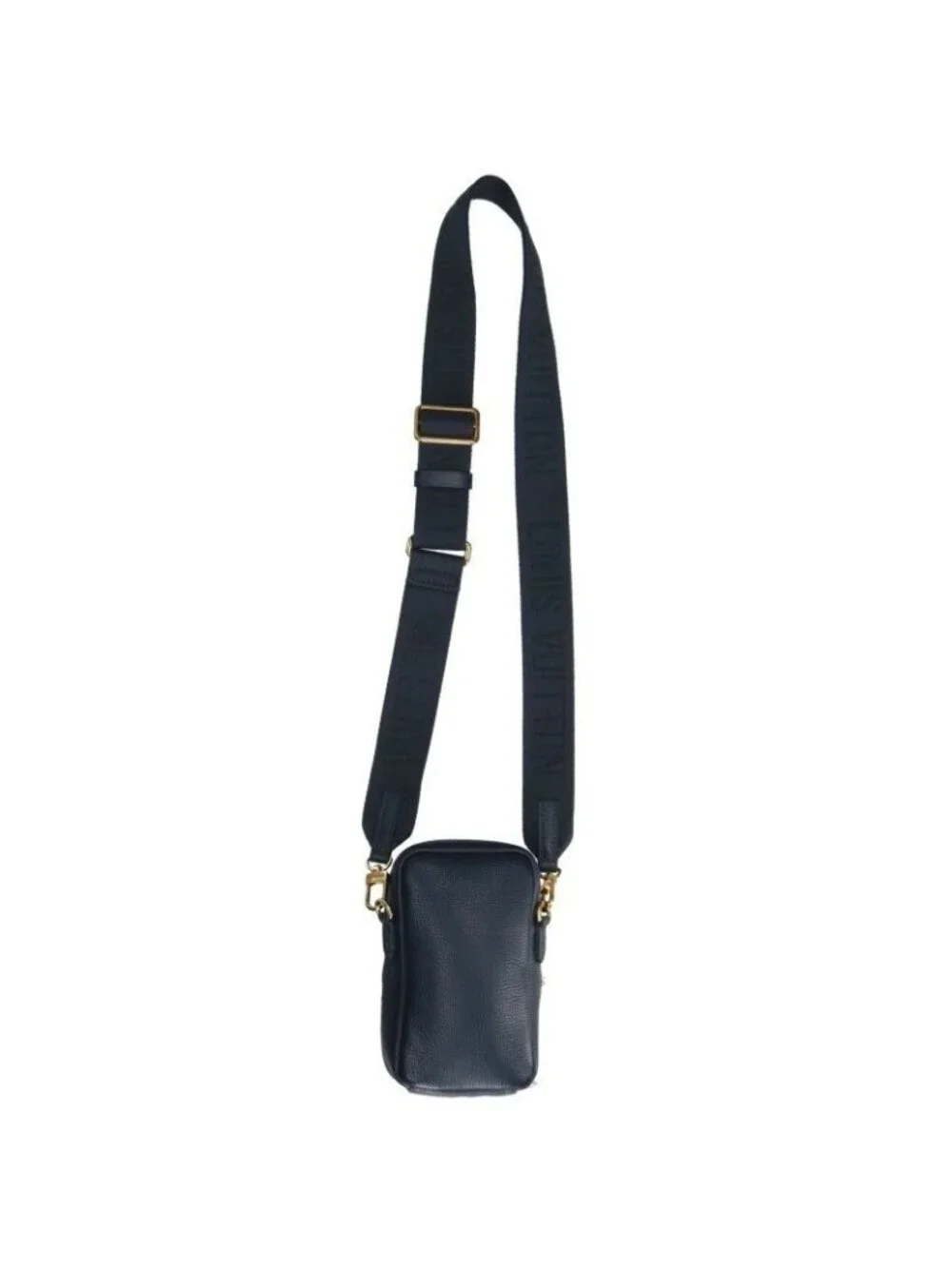 Louis Vuitton Double Phone Pouch Monogram Denim Leather Shoulder